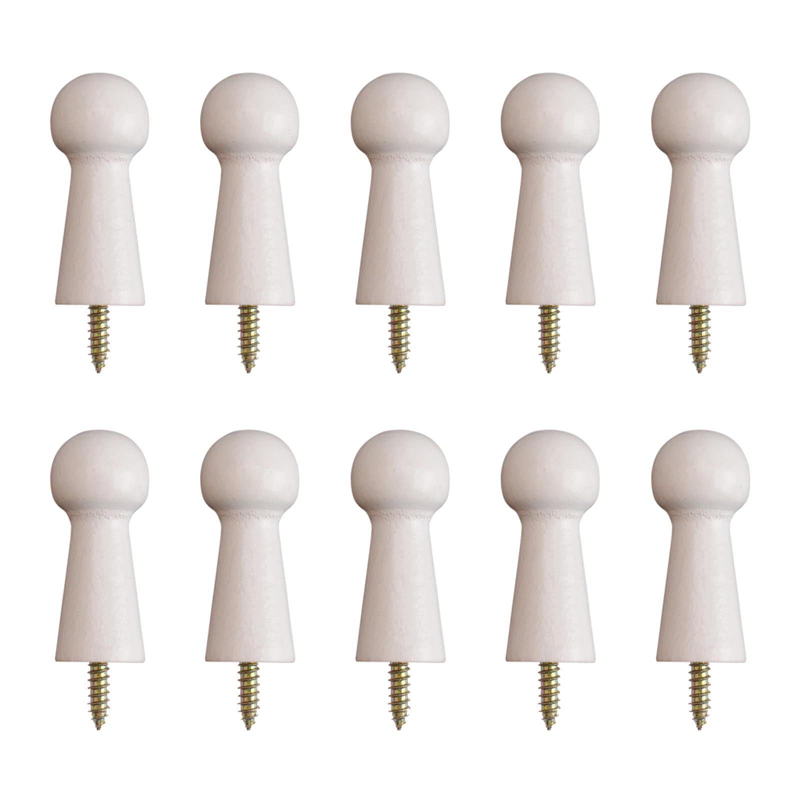 MOROBOR 10pcs Wooden Coat Hooks Shaker Pegs Decorative Coat Peg Natural Wood Hook, Screw-On Hat Hook for Doors, Stair Edges, Wardrobes