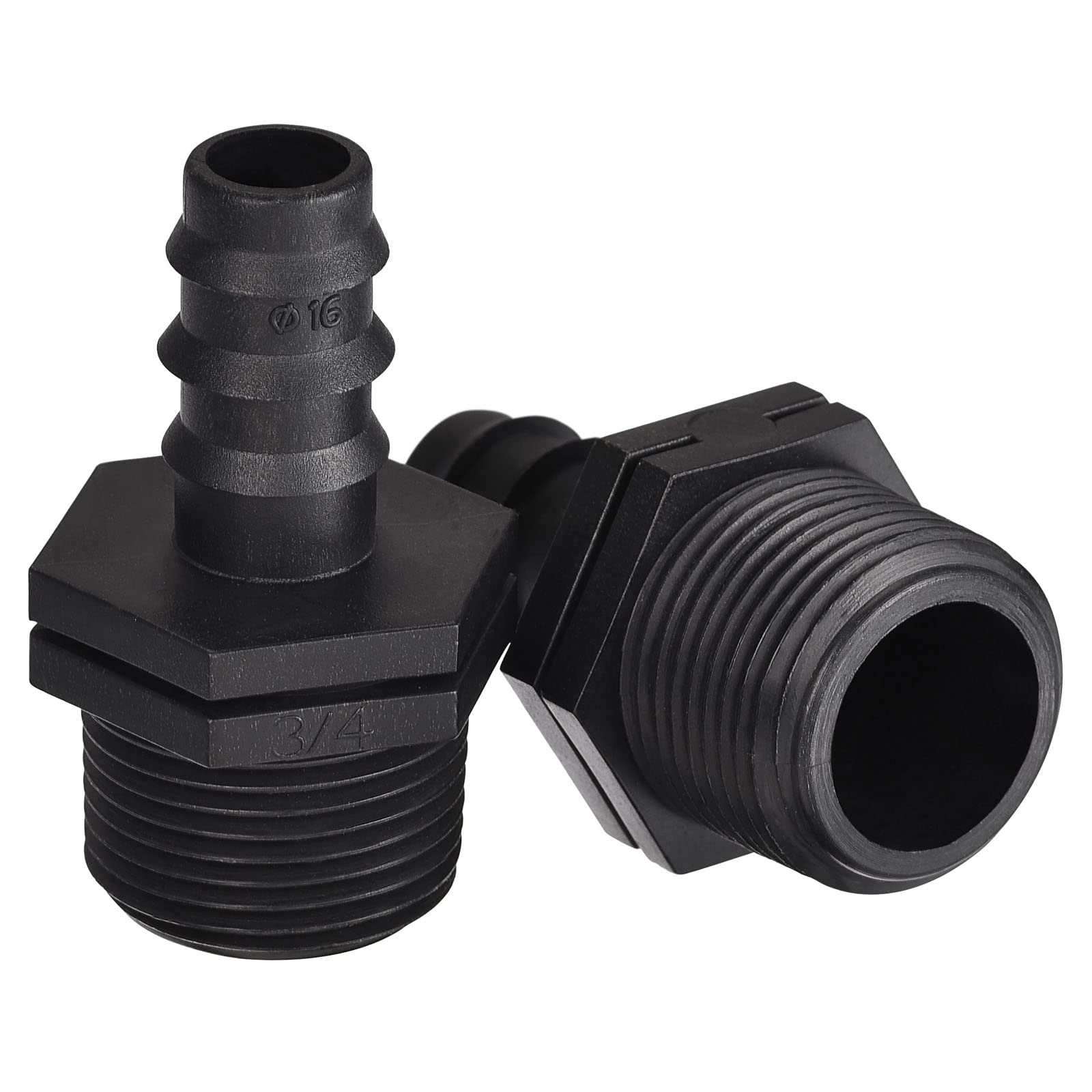 M METERXITY 15 Pack Barb Hose Fittings - 15.5mm Barbed Hose Fitting Plastic Pipe Connector Apply to Garden(Black)