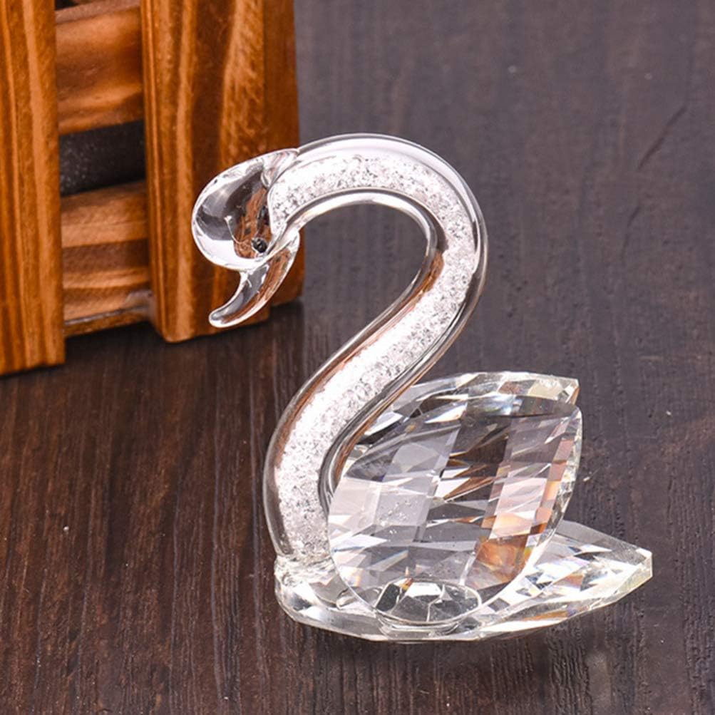 VOSAREA Crystal Swan Figurine Wedding Paperweight Statue Glass Figure Paperweight Ornament Feng Shui Decor Collection for Home Showcase - Image 4