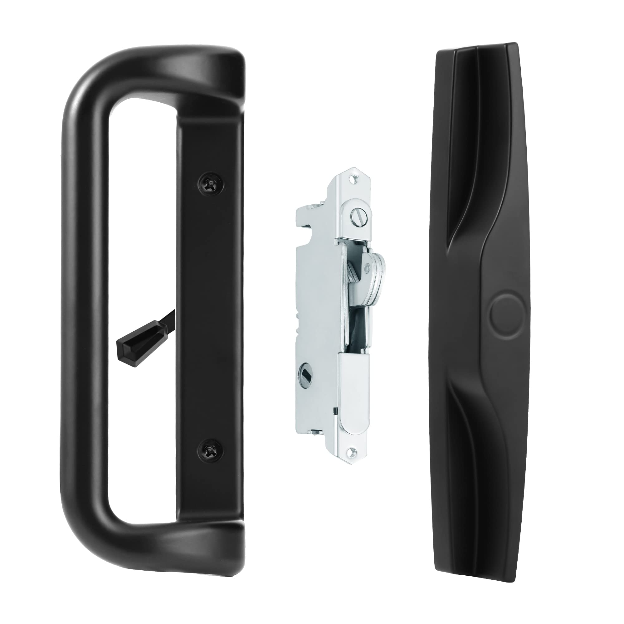 T-HAKEN Sliding Glass Door Handle Set - 6-5/8 Inch, Black, Keyed Lock For Patio Doors, Left Or Right Hand