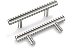 goldenwarm 6 Packs 3" Hole Center Drawer Pulls Brushed Nickel Stainless Steel Cabinet Pulls Kitchen Cabinet Handles Cupboard 