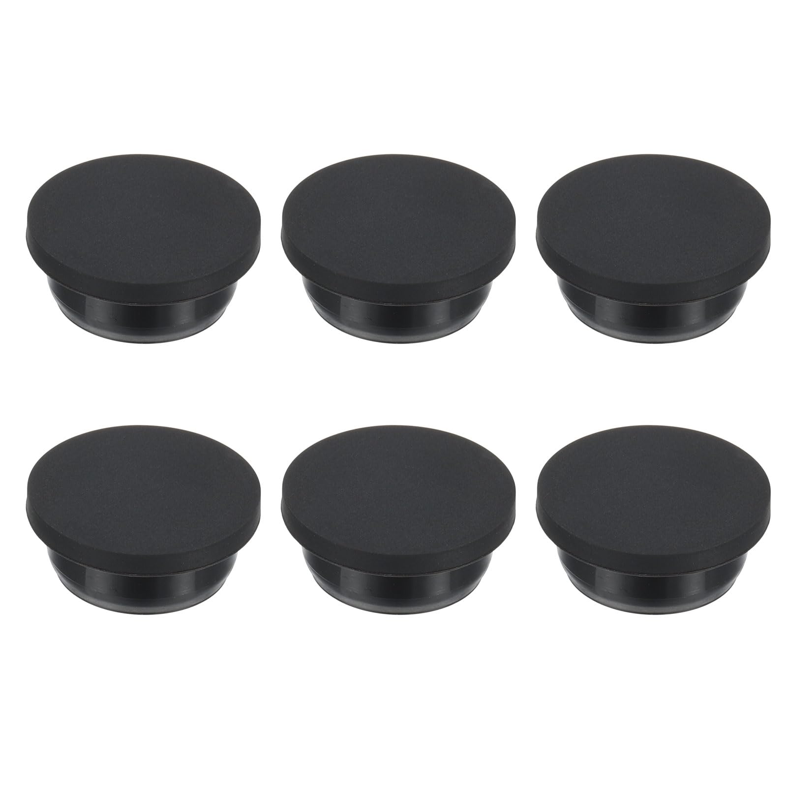PATIKIL 28mm Diameter Rubber Plugs, 6 Pcs Silicone Rubber Round Stoppers for 27mm Hole, Black