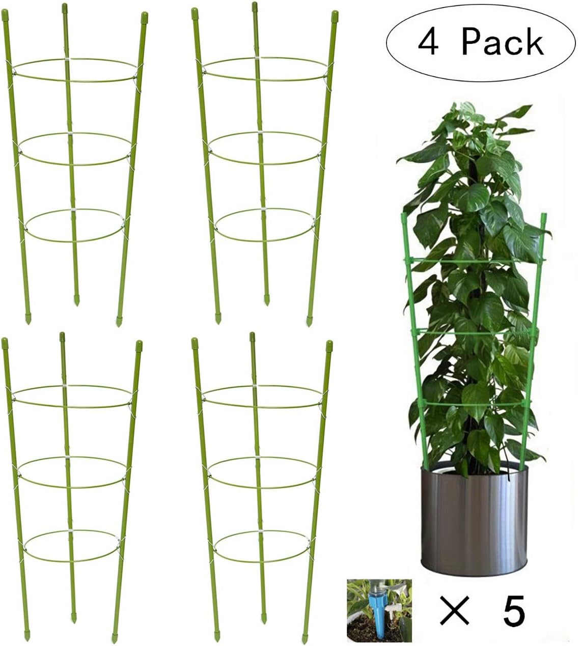 Hoepaid 4 Pack Plant Support Cage Adjustable Plant