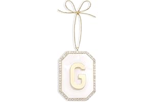 Mrchtmas 2025 Christmas Initial Ornaments, Letter G Ornaments for Xmas Tree, Hanging Ornament for Women Men Friends Sister Wife|G-Let it Glow Initial