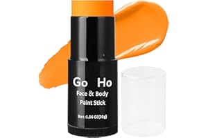 Go Ho Cream-Blendable Orange Face Paint Stick (1.06 Oz),Full Orange Body Paint for Adults Children Halloween Cosplay SFX Makeup,Waterproof Orange Eye Black Stick