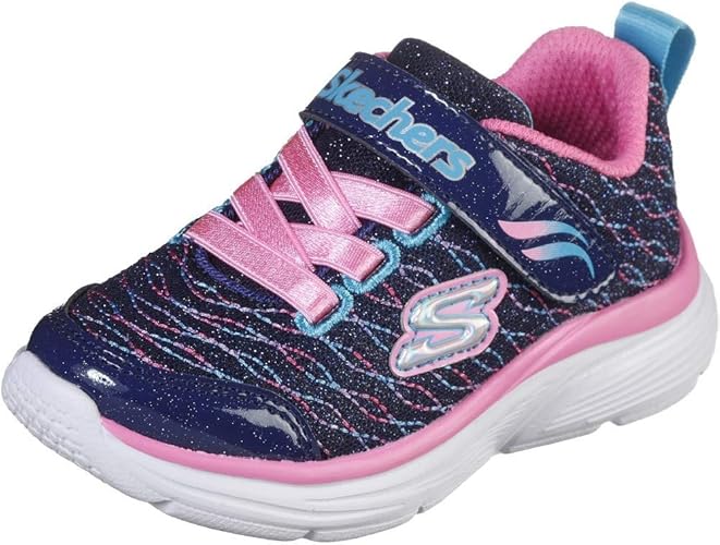 skechers navy and pink trainers