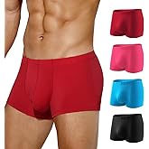 Arjen Kroos Men's Boxer Briefs, Sexy Silky Breathable Ice Silk Mens Trunks Underwear, Underwear for Men 4 Pack