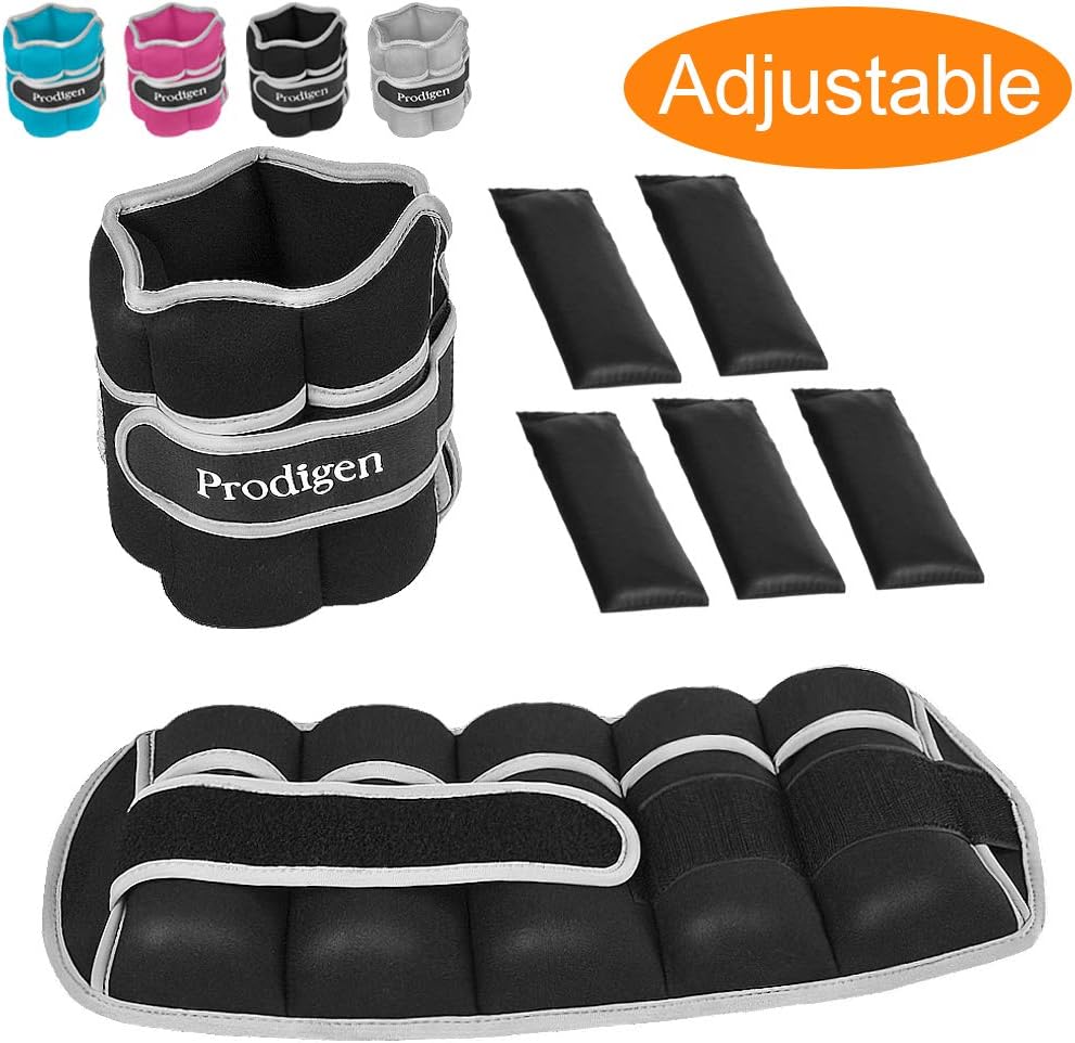 Prodigen Adjustable Ankle Weights Set for Men & Women Ankle Wrist Weight for Walking, Jogging, Gymnastics