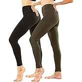 TRIUNION 2 Pack High Waisted Leggings for Women No See-Through Tummy Control Yoga Leggings for Women Workout Running Leggings