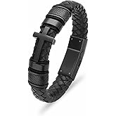 Imrsanl Cremation Jewelry Cross Urn Bracelet for Ashes for Women Men Keepsake Memorial Urn Braided Leather Bangle Ashes Holder Bracelets