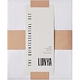 Lunya Complete Bedding Set - Luxury Flat and Fitted Tencel Lyocell Sheets with Pillowcases - Breathable, Cooling, Made with 800 Thread Tencel Fibers - White King Size Sheets Set