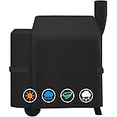 Heavy Duty Waterproof Wood Pellet Grill Smoker Cover, UV Resistant Full Length BBQ Grill Cover Compatible with BAC503 Traeger Pro 22 / Pro 575 Series, Lil' Tex Grill and More, All Weather Protection