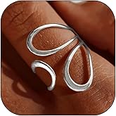 HUASAI Thumb Rings for Women Silver Thumb Rings Knuckle Ring for Women Stackable Ring Trendy Jewelry Gifts Fashion Accessories