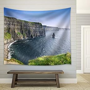 Cliff and The Sea - Fabric Tapestry, Home Decor - 51x60 inches