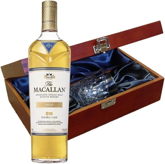 Macallan Double Cask Gold Whisky In Luxury Box With Royal Scot Glass Amazon Co Uk Grocery