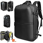 Zurligi Vacuum Backpack for Travel with Pump, 30-70L Expandable Vacuum Seal Compression Backpack, Casual Daypack, TSA-Lock(Vacuum Flex, Black)