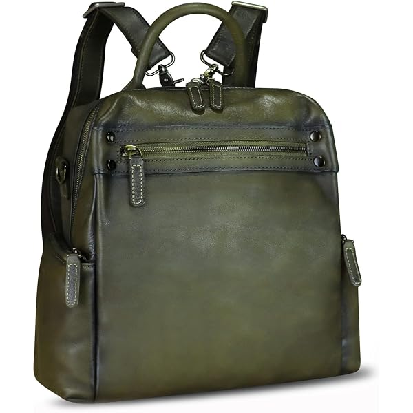 Amazon.com: FEIGITOR Genuine Leather Backpack for Women Hand  display picture 2