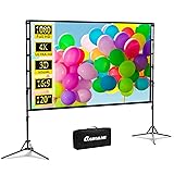 Projector Screen and Stand,GAINVANE 120 inch