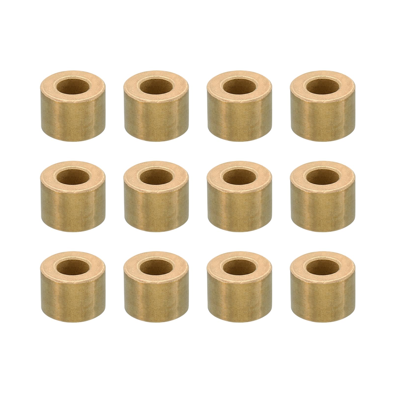 PATIKIL M6 Brass Spacers, 12 Pcs Metal Spacer Brass 6mm ID x 12mm OD x 8mm L Brass Spacers Screw Standoff for 1/4inch or M6 Screw Bolts