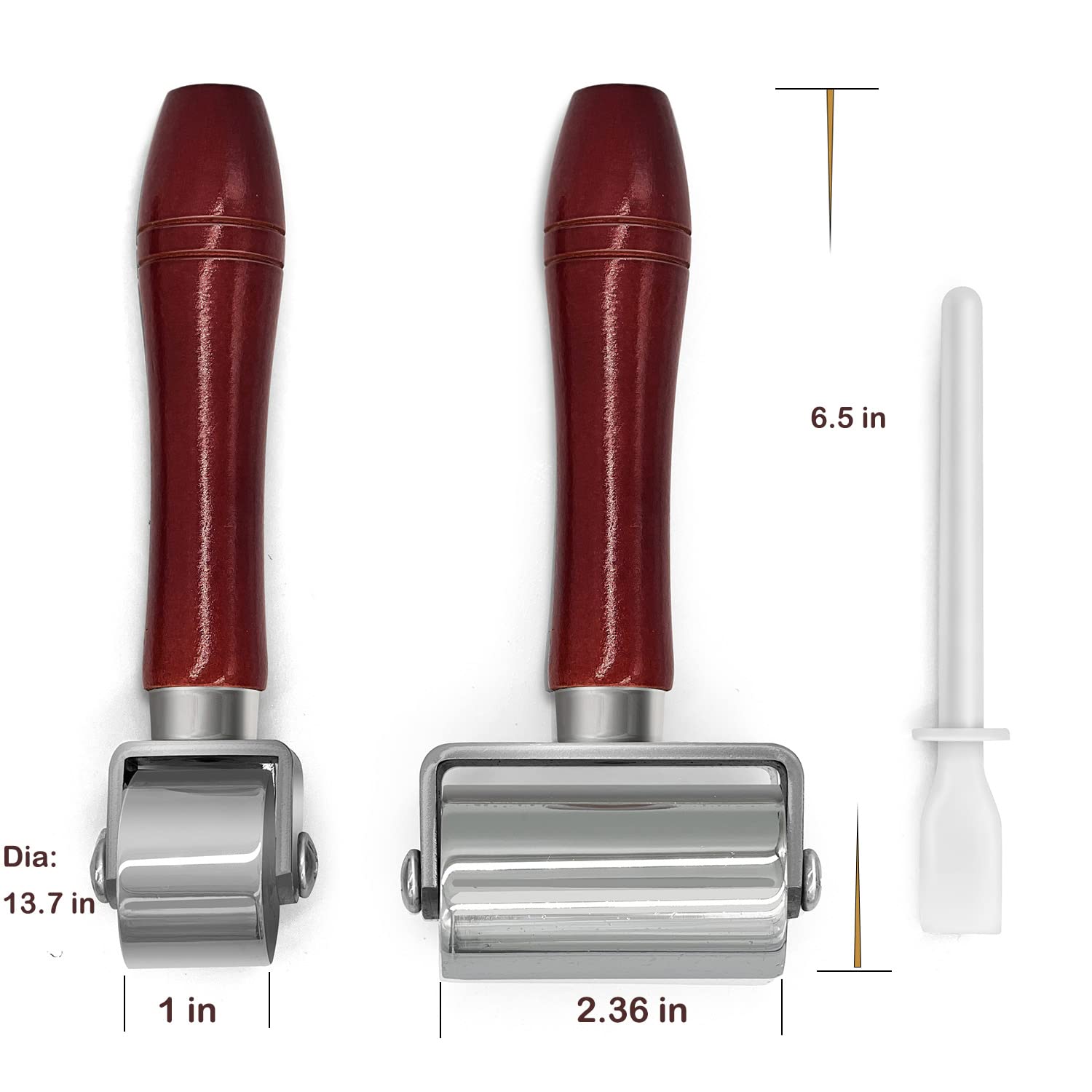 Leathercraft Rollers Leather Gluing Roller Creasing Wheels 2 Sizes Pack and Glue Spreader