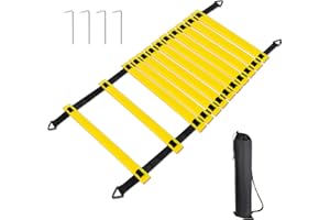 MIVERYEA Soccer Training Equipment Set, 20 Feet 12 Rungs Pro Speed & Agility Ladder, Resistance Parachute, Jump Rope, 5 Resistance Bands with Carrying Bag