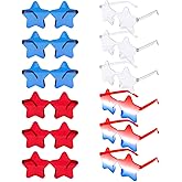 Uintoon 12 Pairs Star Sunglasses Bulk 4th of July Star Glasses Rimless Patriotic Fourth of July Star Shaped Party Sunglasses