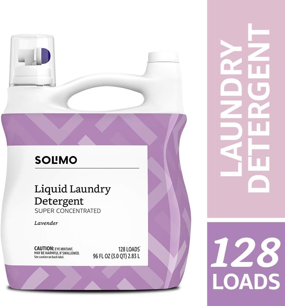  Brand - Solimo Concentrated Liquid Laundry Detergent, Lavender, 128 loads, 96 Fl Oz: Health & Personal Care