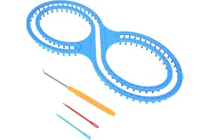 Knitting Board Set, Knitting Loom 8 Shape Plastic Kit with Crochet Needles for Large Projects Shawl Scarf Blankets Sweater Kn