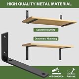 SAYAYO Black Shelf Brackets Heavy Duty 5mm 200x150mm 4 Pack view 4