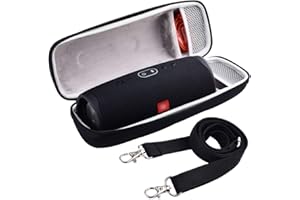 COMECASE Case for JBL Charge 4 / Charge 5 / Pulse 4 Portable Waterproof Wireless Bluetooth Speaker [ Fits USB Plug and Cable & More ] - Black (Case Only)