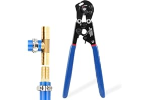 MGYOO Pex Crimping Tool Cinch and Remove Dual-Function Pex Crimp Tool Ratchet Pex Pipe Crimper for Crimping and Clamping PEX Tubing Stainless Steel Clamps from 3/8" to 1"