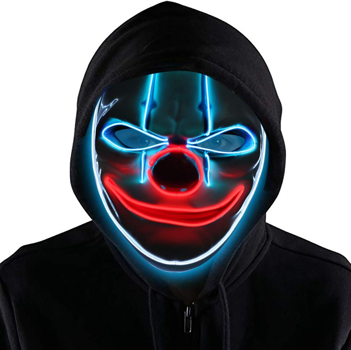 Halloween Mask LED Costume Mask Light Up for Masquerade Festival Parties El Wire Cosplay Glowing Scary Mask