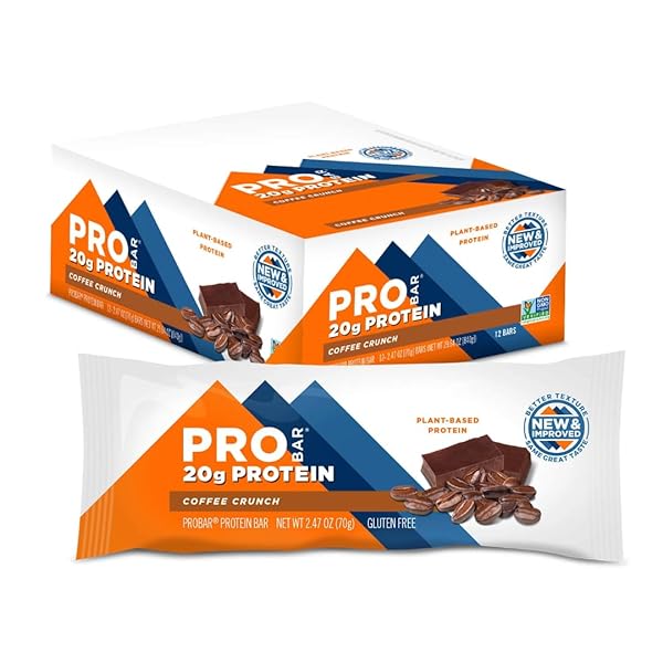 PROBAR – PROTEIN BAR, COFFEE CRUNCH, NON-GMO, GLUTEN-FREE, HEALTHY, PLANT-BASED, WHOLE-FOOD INGREDIENTS, NATURAL ENERGY (12 COUNT)