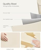 SONGMICS 50 L Kitchen Bin Pedal Soft Close Steel Inner Bucket Sand Beige view 4