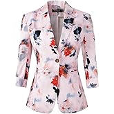 Beninos Womens Blazers 3/4 Sleeve Lightweight Office Work Blazer Jacket