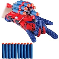 XEUOME Spider Gloves Man Web Shooter Toy for Kids, Spider Kids Cosplay Launcher Glove Toys for Boys Girls Hero Movie with Wri