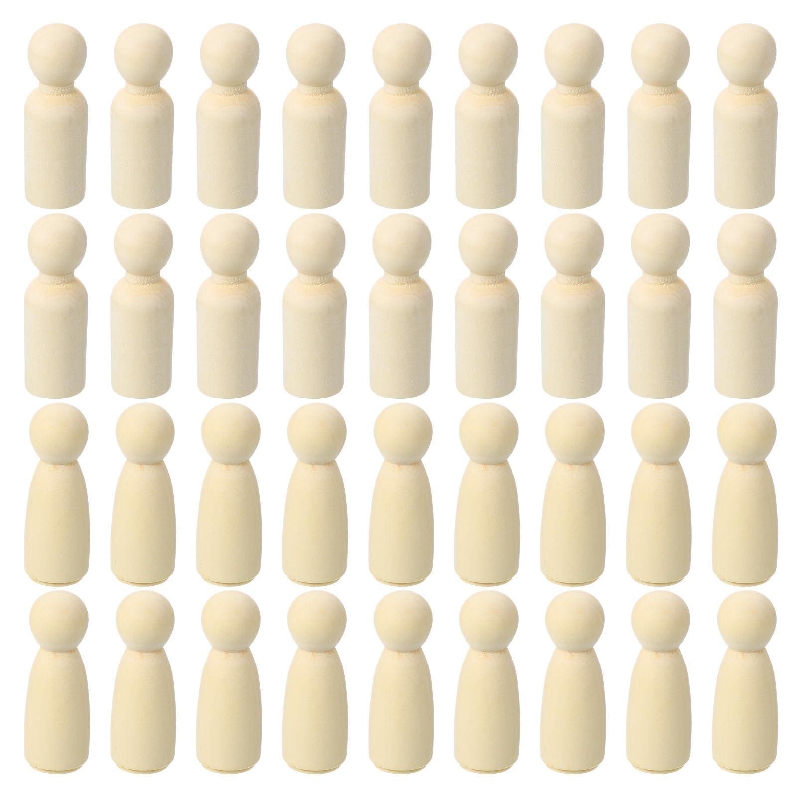 PATIKIL 2.56" Height Wooden Pegs Peoples, 36Pcs Wood Pegs People Unfinished Bodies Natural Wood Figures for Painting DIY Crafts Arts Graffiti