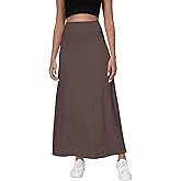 EXCHIC Women's High Waisted A-Line Maxi Skirt Elastic Waist Flowy Long Skirts for Women