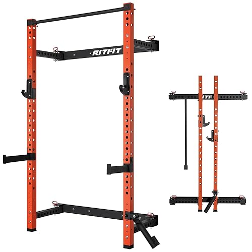 RitFit Multi-Functional Folding Squat Rack for Home Gym, x