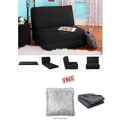 Amazon Com Flip Chair Convertible Sleeper Dorm Bed Couch Lounger