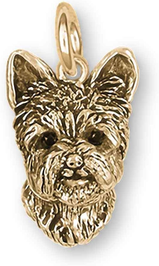 Yorkshire Terrier Jewelry 14k Yellow Gold Handmade Yorkie