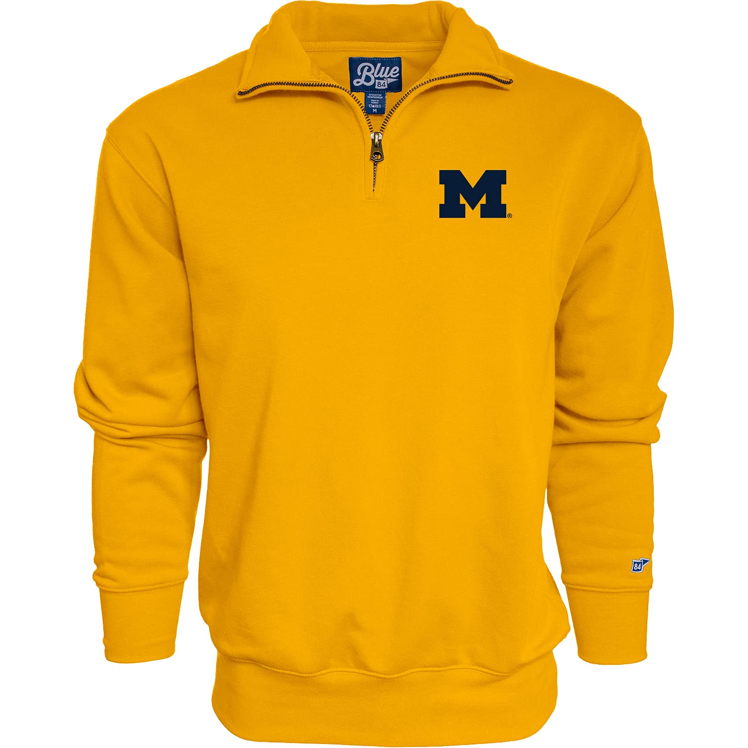 Blue 84 Men's Michigan Wolverines Quarter Zip Sweatshirt Icon Secondary, Alternate Color, XX-Large Image