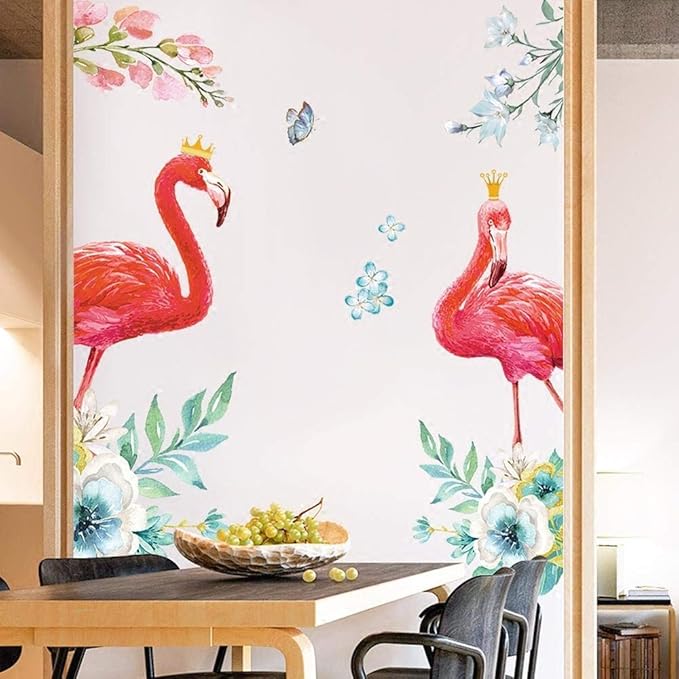 YUSDK Flamingo Porche Creativo Fresco decoración de la Pared Pegatinas