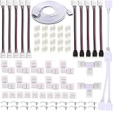 FSJEE 4 Pin LED Strip Connector Kit for 5050 10mm