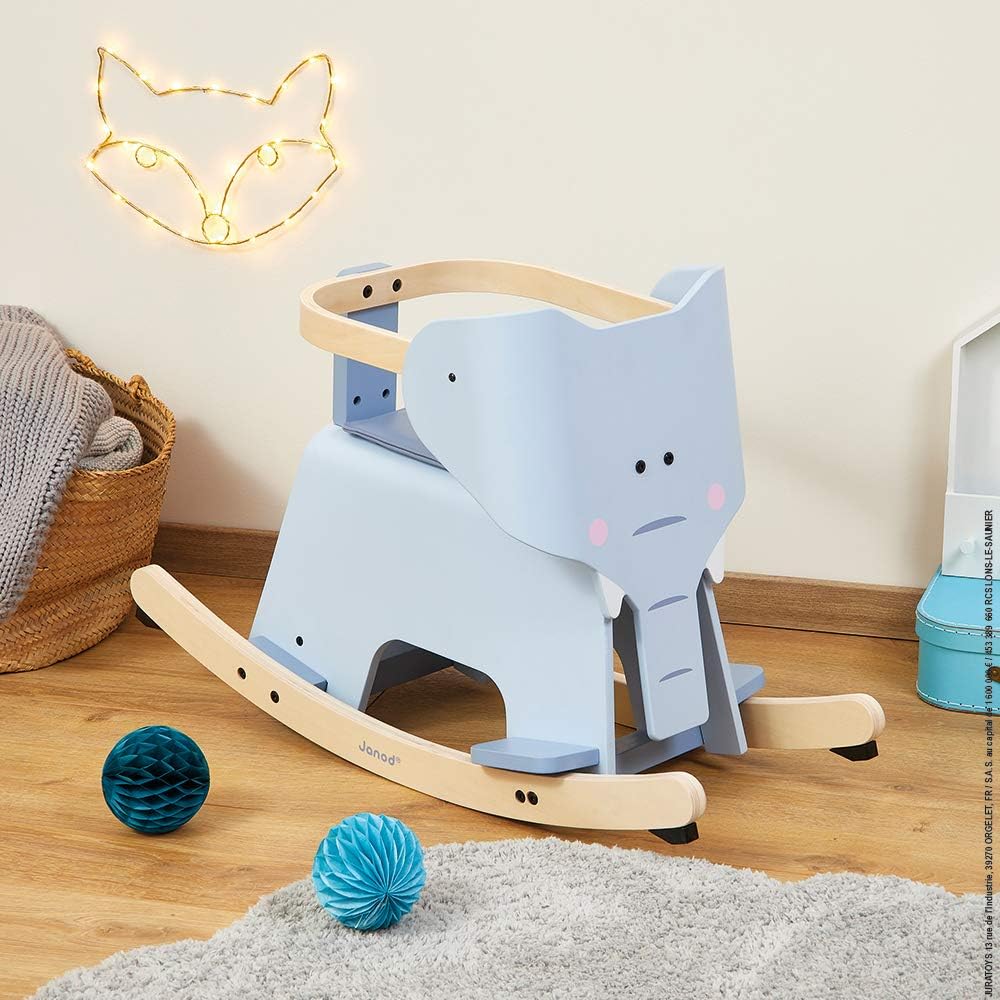 Reposapies Elefante Balancin De Madera Desarrolla El Equilibrio Sistema Antivuelco A Partir De 1 Ano Juguete De Estimulo Para Ninos Pequenos Sillin Desmontable Y Proteccion De Seguridad Juguetes Y Juegos Bebes Y