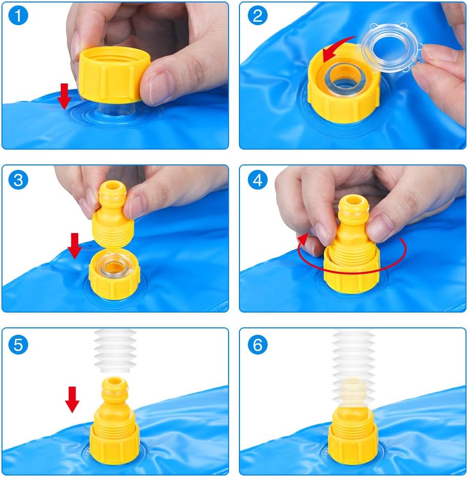 Anpro 170 cm / 68 Splash Pad,Splash Pad for Kids over 6 years old/Pets,Sprinkler Pad for Kids,Summer Garden Outdoor Spray Water Toys including 15 PCS Anti-slip Tapes - Image 4
