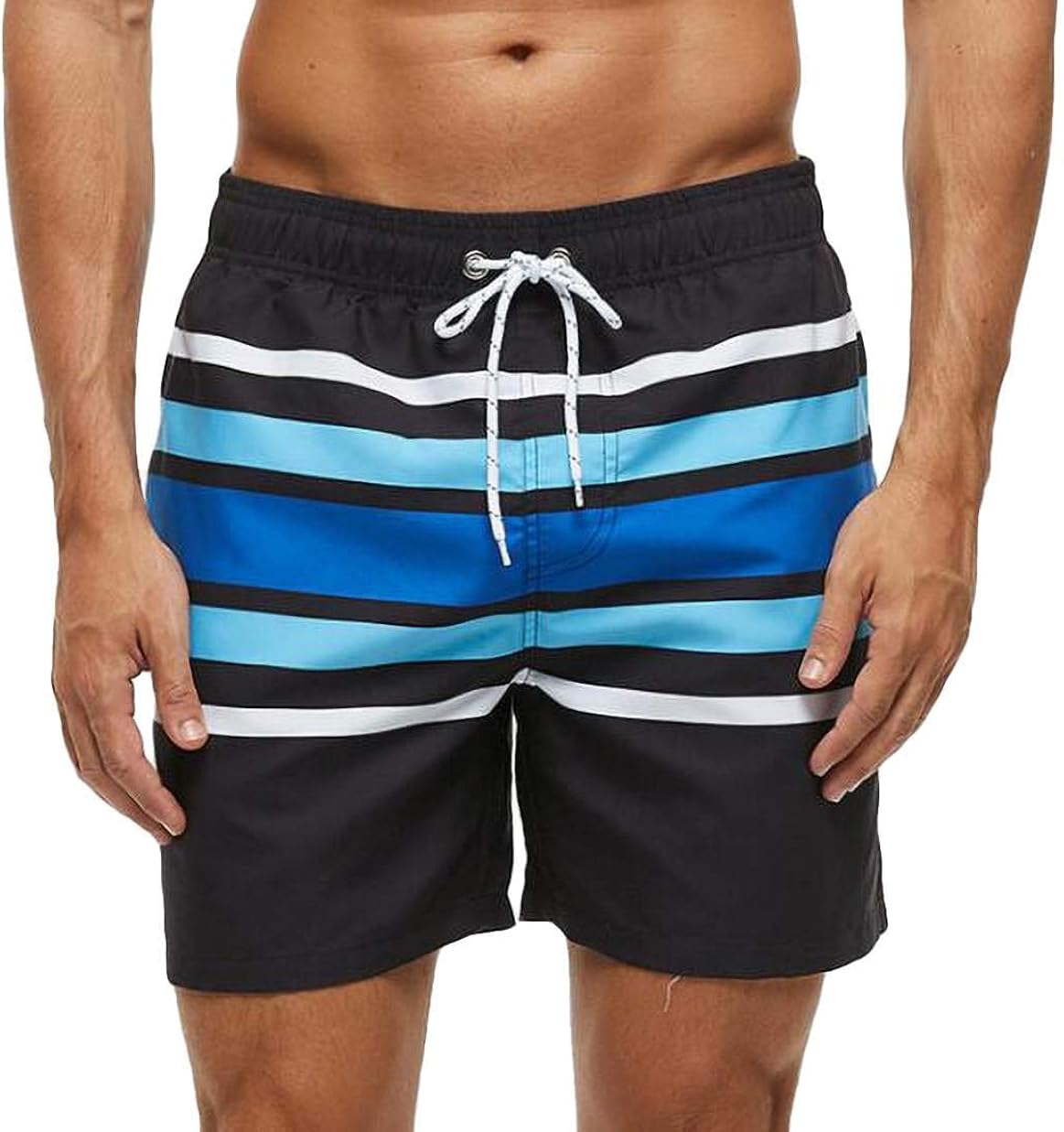 Frieed Mens Elastic Waist Quick Dry Beach Casual Printed Beach Shorts