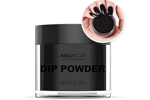 MAGYCAT Dip Powder Black Color 1 Oz/28g Nail Dipping Powder French Nails Art Starter Manicure DIY Salon Home Gift for Women,No Need Nail Lamp Cured