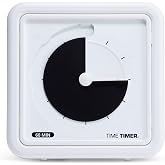 Time Timer&reg; Numberless Braille 8-Inch Visual Timer &ndash; 60-Minute Countdown Silent Clock with Tactile Features &amp; High-Contrast Disappearing Disk, Desk Timer for Kids, Office, ADHD, Autism - Black