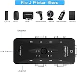 Nicfaky USB 2.0 KVM VGA Switch 4 Port One-Button Swap 4 VGA Cables Included view 3